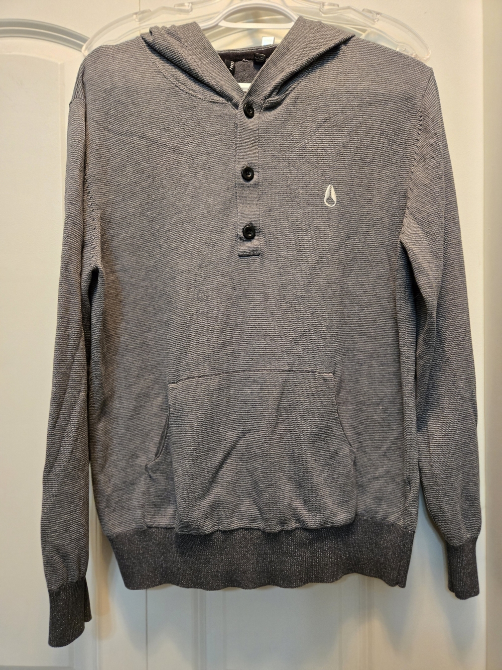 Nixon Men's Hooded Knit Pullover Sweater - Gray